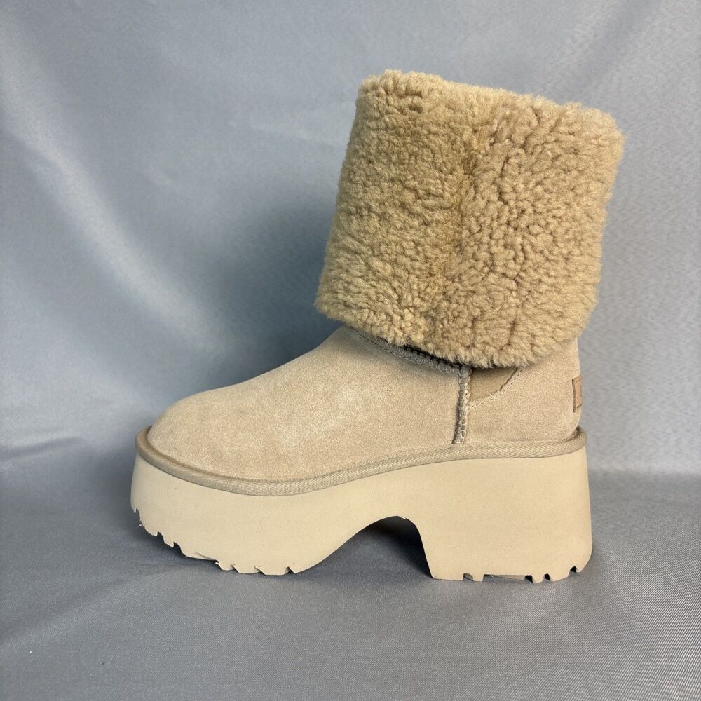 New UGG Classic Tall 8 New Heights Cuffable Suede Platform Sand Boots SOLD OUT! - Picture 4 of 16